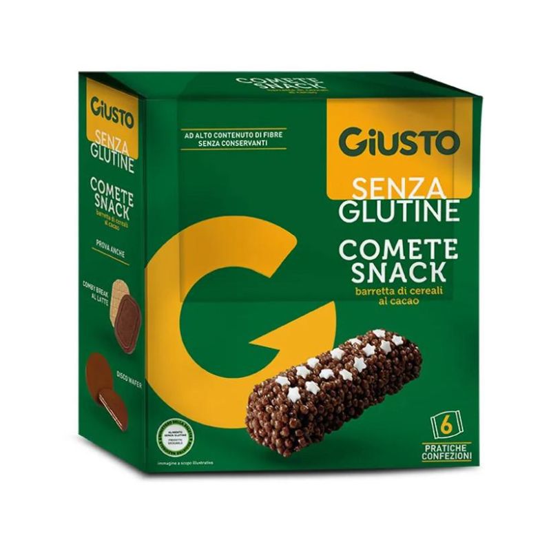 Giusto Barretta Di Cereali Al Cacao Senza Glutine - Snack Comete, 10g