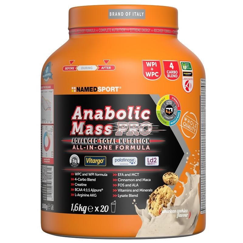 Named Sport Pro Anabolic Mass Supplement - American Cookies Flavor, 1.6kg