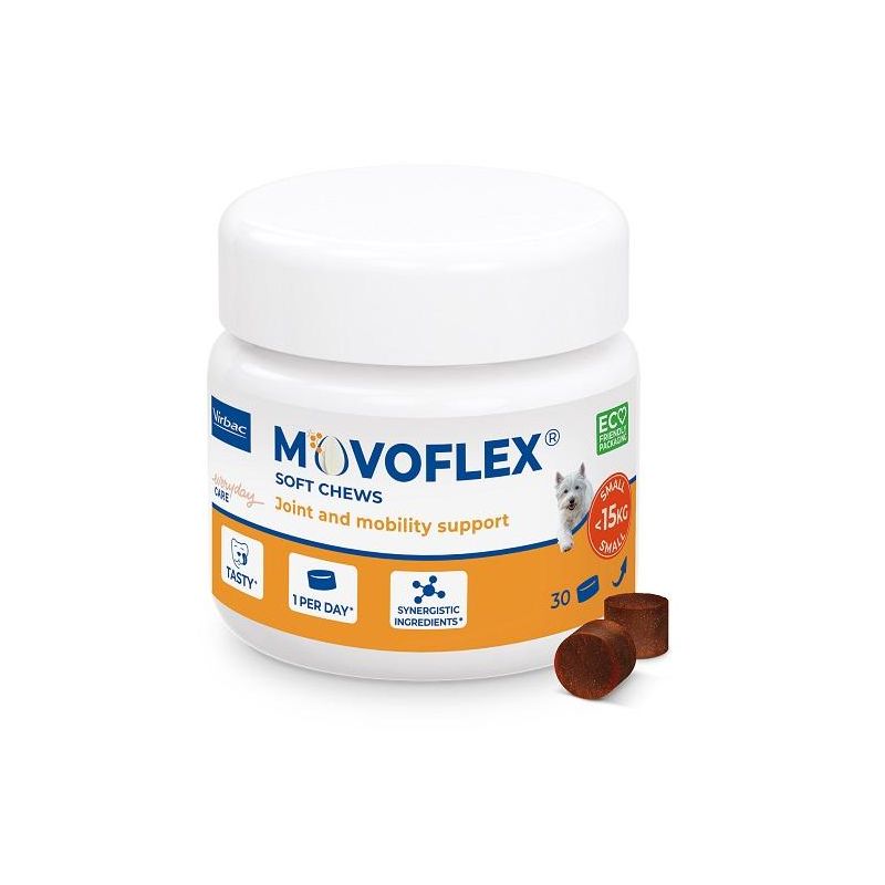 Vibrac Movoflex Soft Chews: Compresse Masticabili per Cani di Taglia Piccola - Confezione da 30 Pezzi