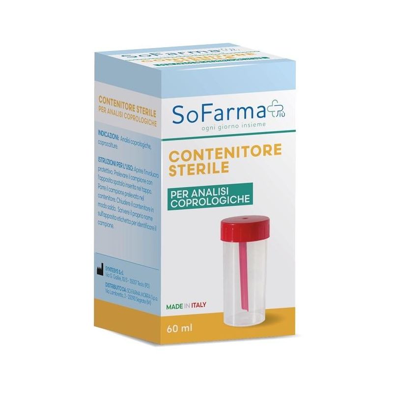 Sofarmapi Contenitore Sterile da 60ml per Campioni di Feci