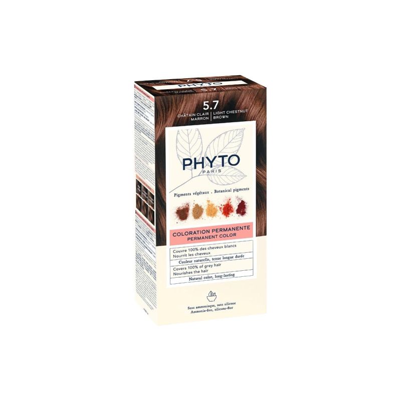 Phyto Phytocolor 5.7 - Tinta Permanente per Capelli Castano Chiaro Tabacco