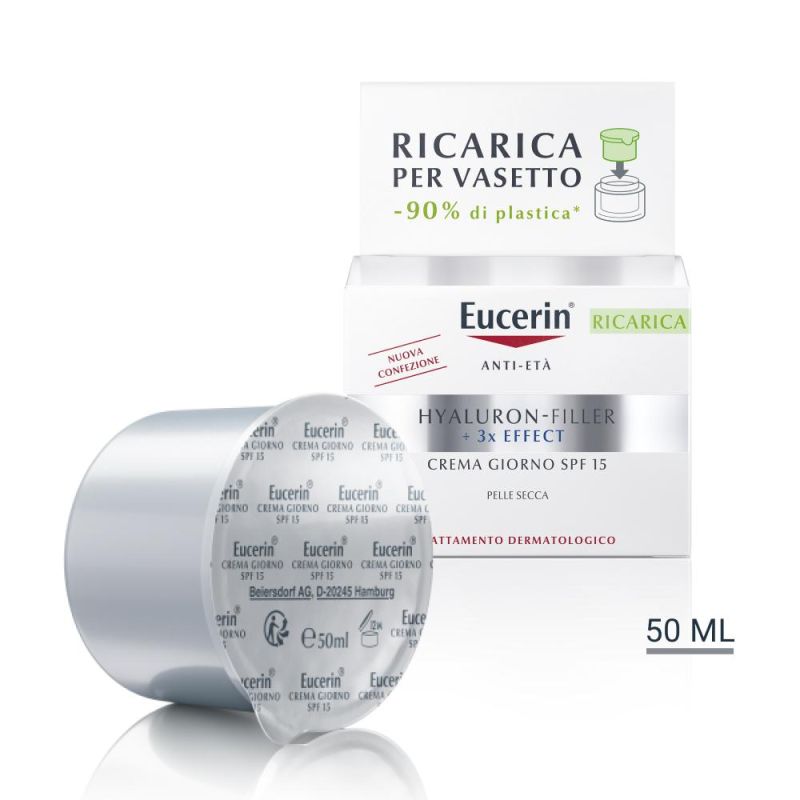 Eucerin Hyaluron Filler Day Cream SPF15, Ricarica 50ml