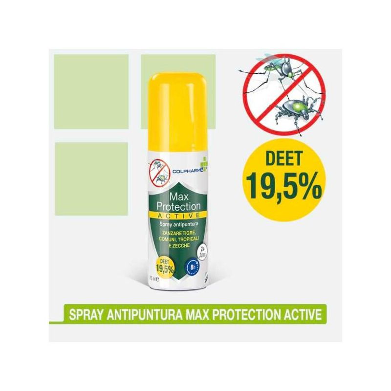 Colpharma Max Protection Active 75ml - Spray Repellente Antizanzare Avanzato