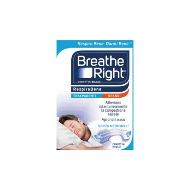 Cerotti Nasali Trasparenti Breathe Right, Taglia Grande, 30 Pezzi