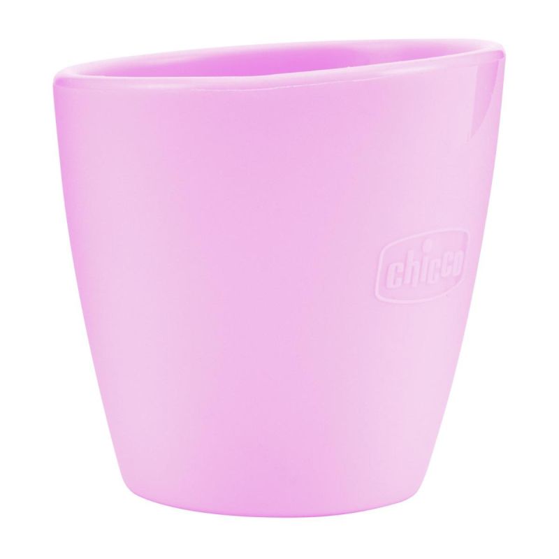 Bicchiere in Silicone Rosa Chicco per Bambini da 6 Mesi