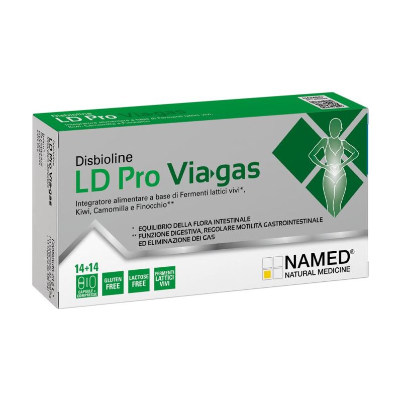 Disbioline LD Pro Viagas - Compresse Digestive, Confezione da 2x14