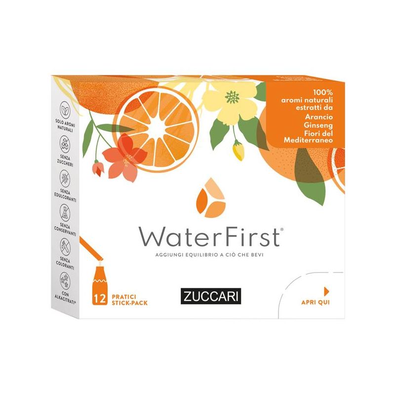 Zuccari WaterFirst - Mix di Arancio, Ginseng e Fiori del Mediterraneo - 12 Stick