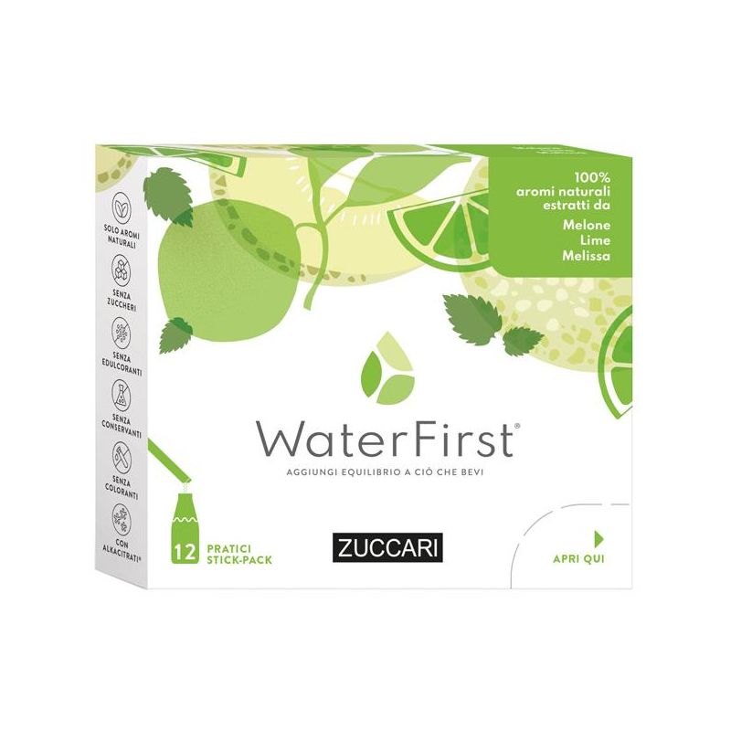 Zuccari WaterFirst Stick - Melone, Lime e Melissa - Confezione da 12