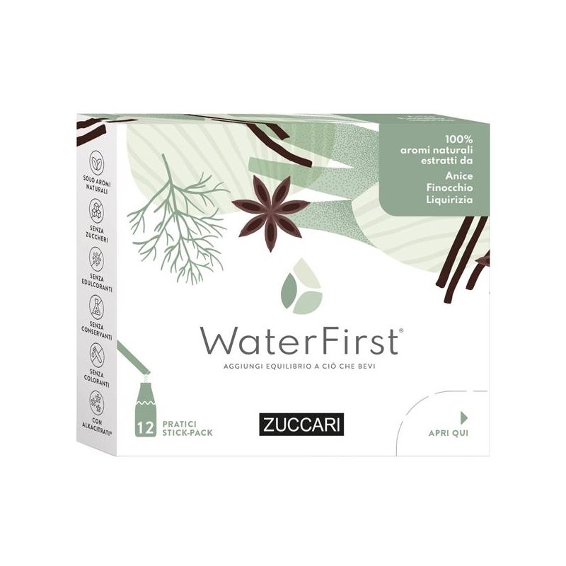 Zuccari WaterFirst Anice, Finocchio e Liquirizia - Pacco da 12 Stick