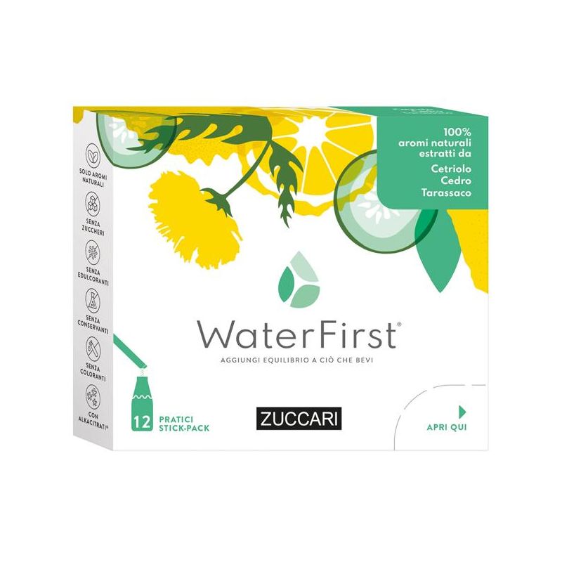 Zuccari WaterFirst Stick con Cetriolo, Cedro e Tarassaco - Confezione da 12