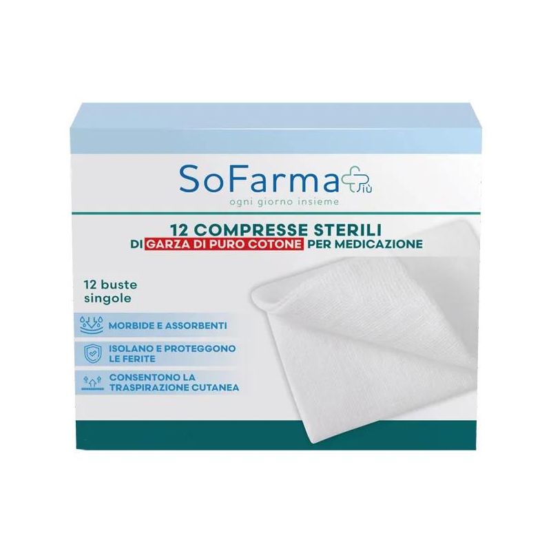 SofarmaPi Compresse di Cotone 18x40 - Confezione da 12 Pezzi