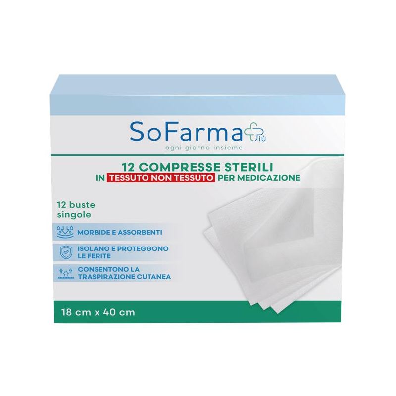 SOFARMAPIU' Compresse di TNT 18x40, Confezione da 12 Pezzi