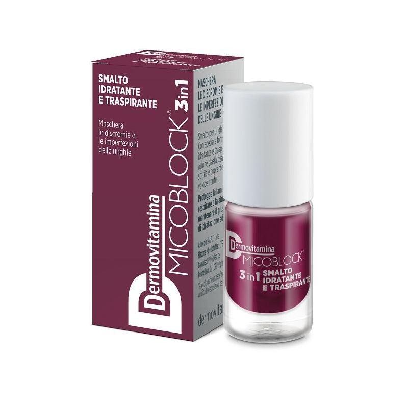 Dermovitamina Micoblock 3-in-1 Prugna Smalto - Base, Top Coat, 5ml