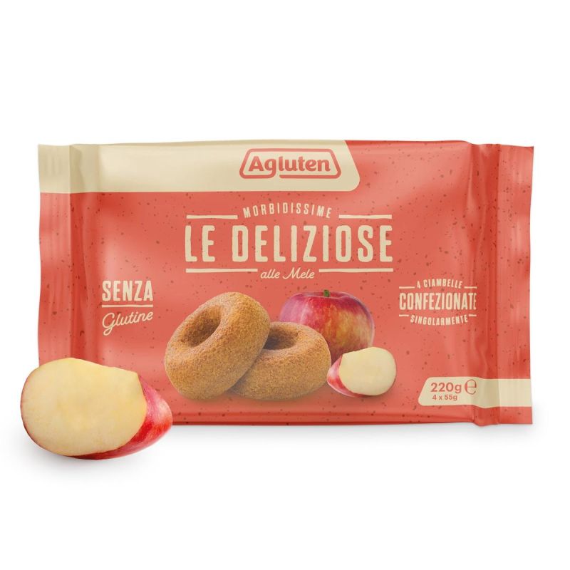 Ciambelle Alle Mele Senza Glutine 'Le Deliziose' di Agluten - 4x55g