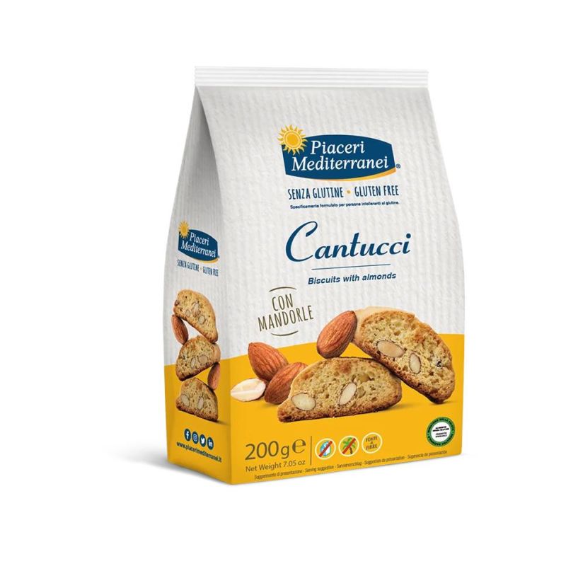 Piaceri Mediterranei Cantucci Biscotti Senza Glutine 200g - Gusto Autentico del Mediterraneo