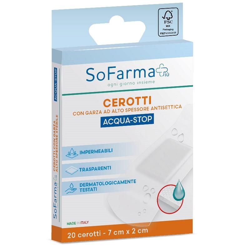 SOFARMA PI Cerotti Impermeabili in Acqua, 20 Pezzi, 7x2 cm