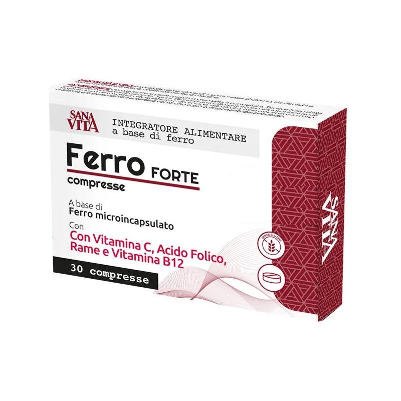 Sanavita Ferro Forte - Integratore Alimentare con 30 Compresse
