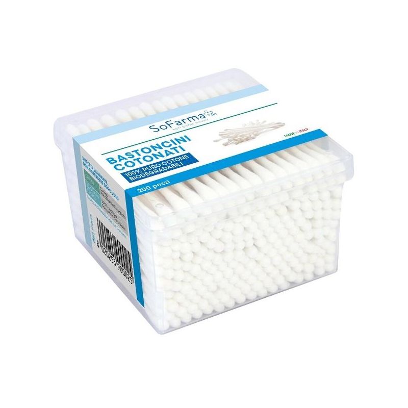 Sofarmapi Bastoncini di Cotone Igienici - Confezione da 200 Pezzi