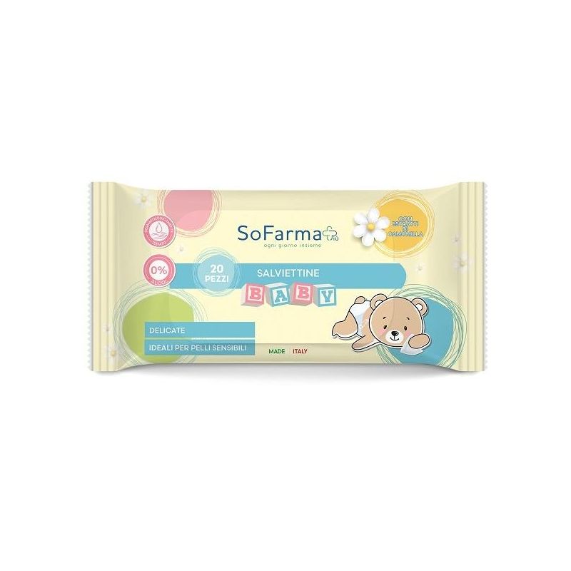 Sofarmapi Baby Salviettine alla Camomilla - Pacco da 20 Pezzi