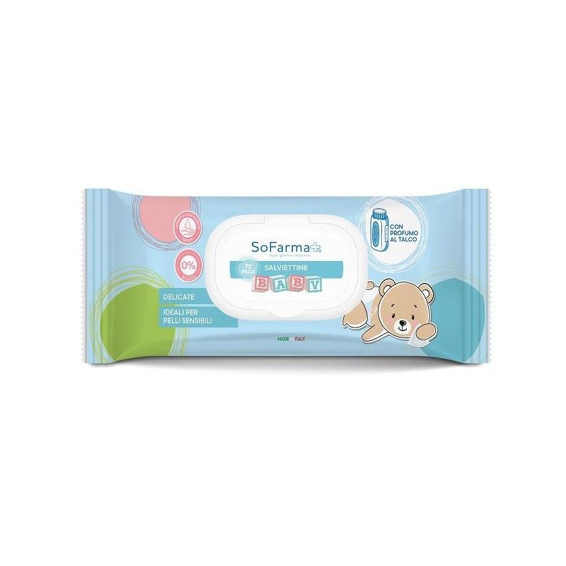 Sofarmapi Baby Salviettine al Talco - Confezione da 72 Pezzi