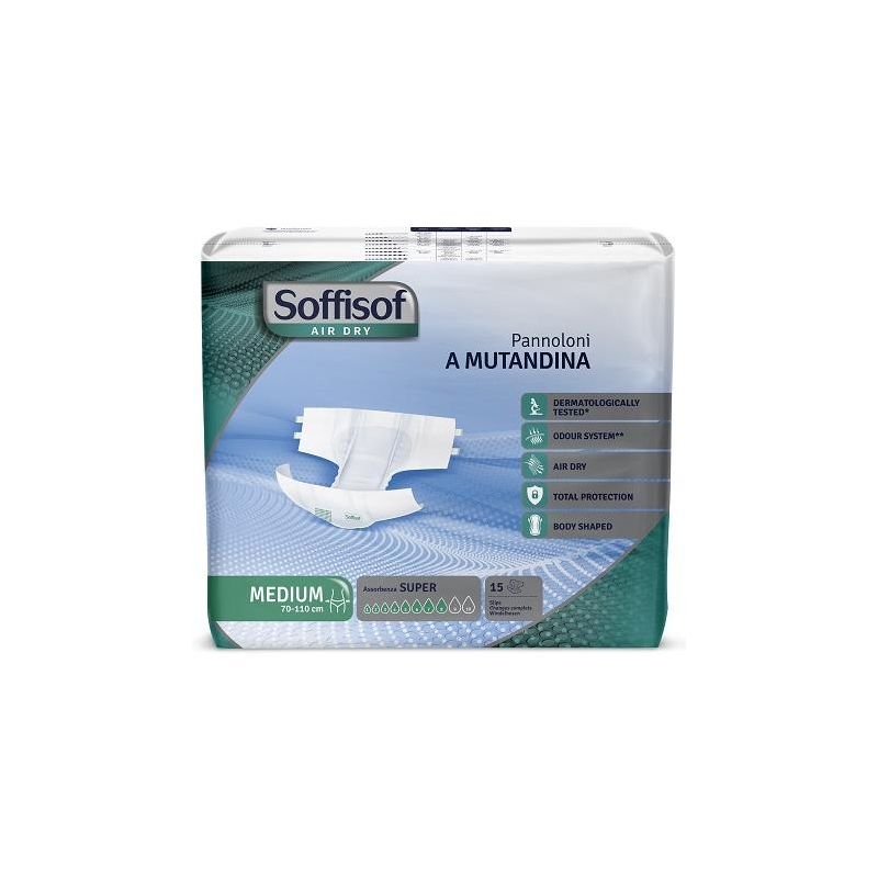 Soffisof Pannoloni A Mutandina Air Dry Super Taglia Media 15 Pezzi