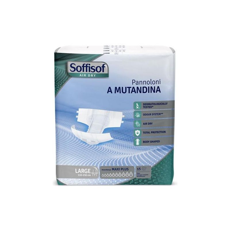 Soffisof Air Dry Maxi Plus - Pannoloni a Mutandina, Taglia L, 15 Pezzi