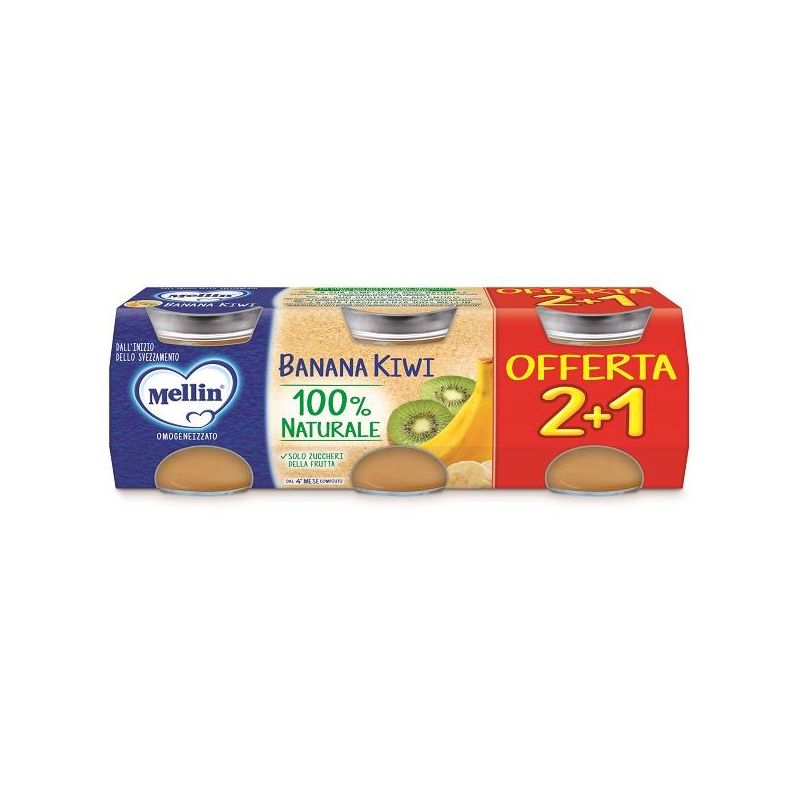Mellin Omogeneizzato Banana/Kiwi 3x100g 4Mesi+