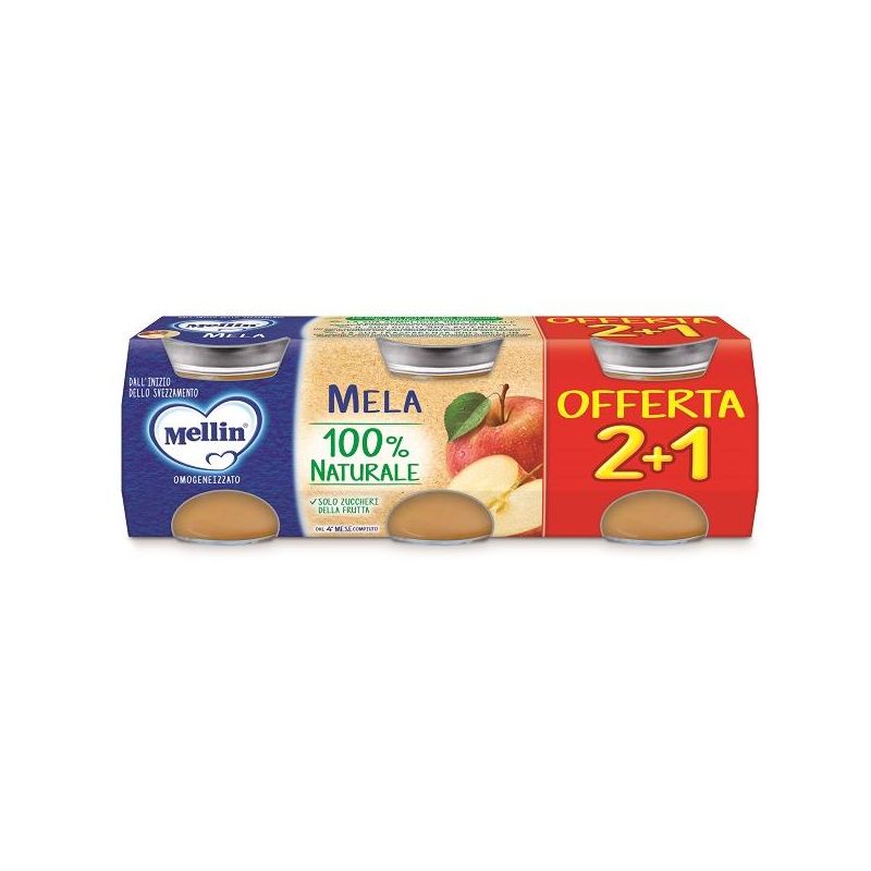 Mellin Omogeneizzato Alla Mela 3x100g 4Mesi+