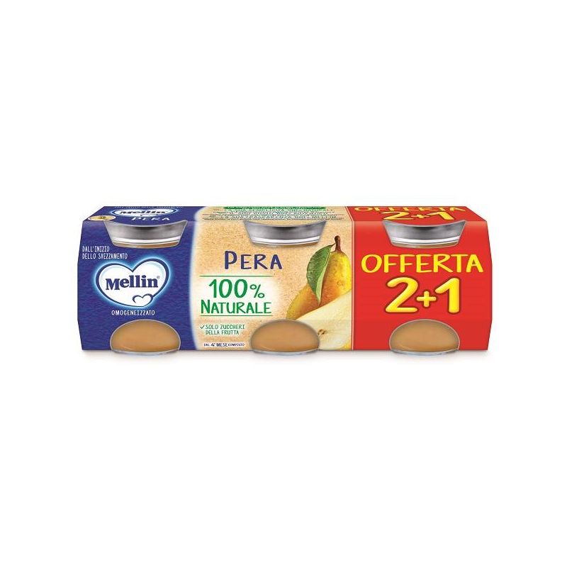 Mellin Omogeneizzato Alla Pera 3x100g 4Mesi+