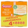 Plasmon Pollo Omogeneizzato per Beb√® da 4+ Mesi, Pacco da 4 - 80g ciascuno