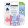 Chicco Gommotto Physio Set di 2 Succhietti in Silicone per Bimba dai 6-12 Mesi