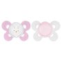 Chicco - Set di 2 Succhietti Physio Comfort in Silicone per Bambina, 6-12 Mesi