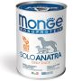 Monge Monoprotein Anatra - Cibo Umido Monoproteico per Cani Adulti - 400g