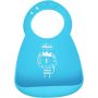 Bavaglina Chicco in Silicone Easy Roll, Colore Azzurro, per Bambini dai 6 Mesi in su
