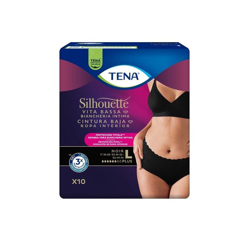 TENA SILHOUETTE NOIR L V/B 10P