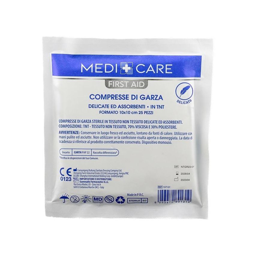 MEDICARE GARZA COT 10X10 25PZ