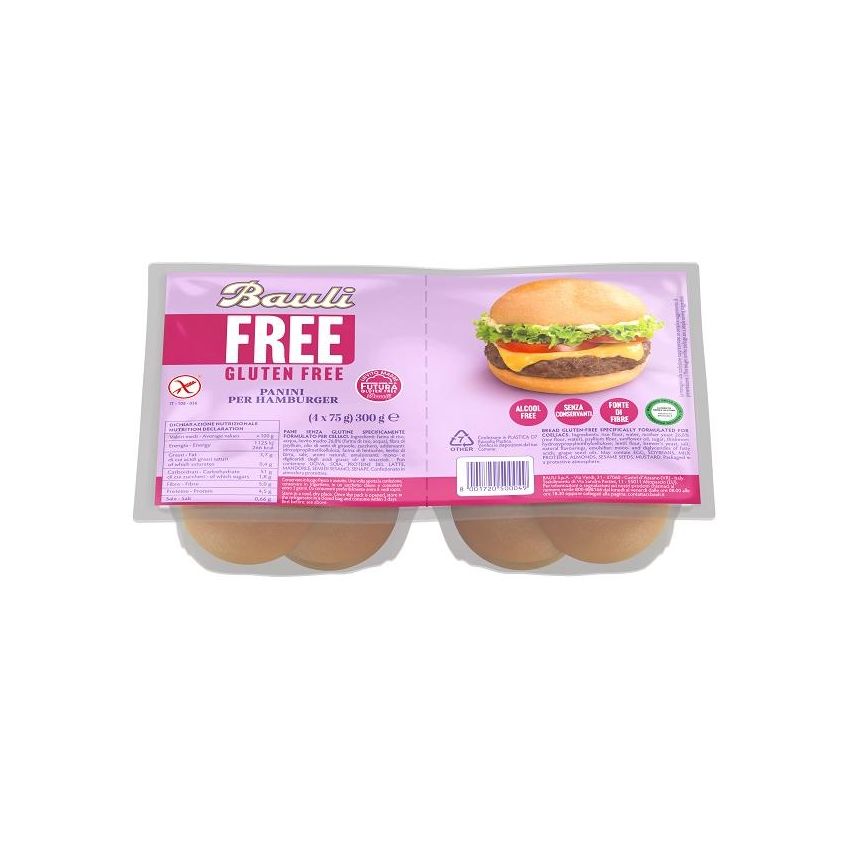 BAULI FREE PANINI HAMBURGER 4P
