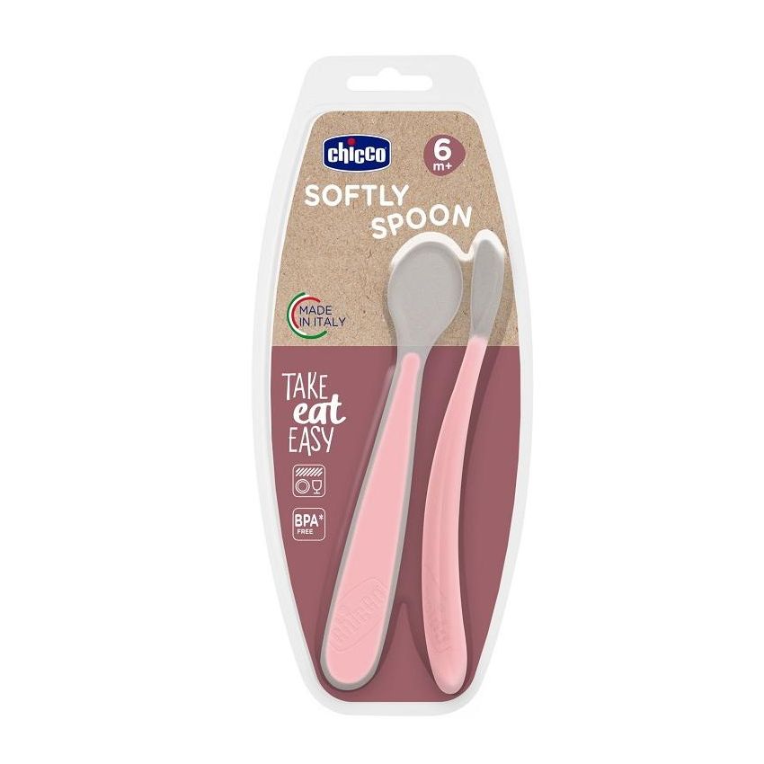 CH CUCCHIAIO SIL DOPP ROSA 6M+