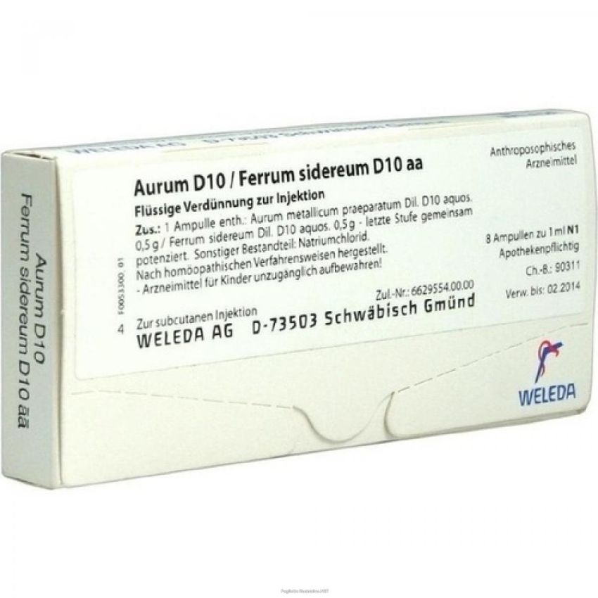 Weleda Aurum D10 Ferrum Sidereum - Set di 8 Fiale da 1ml