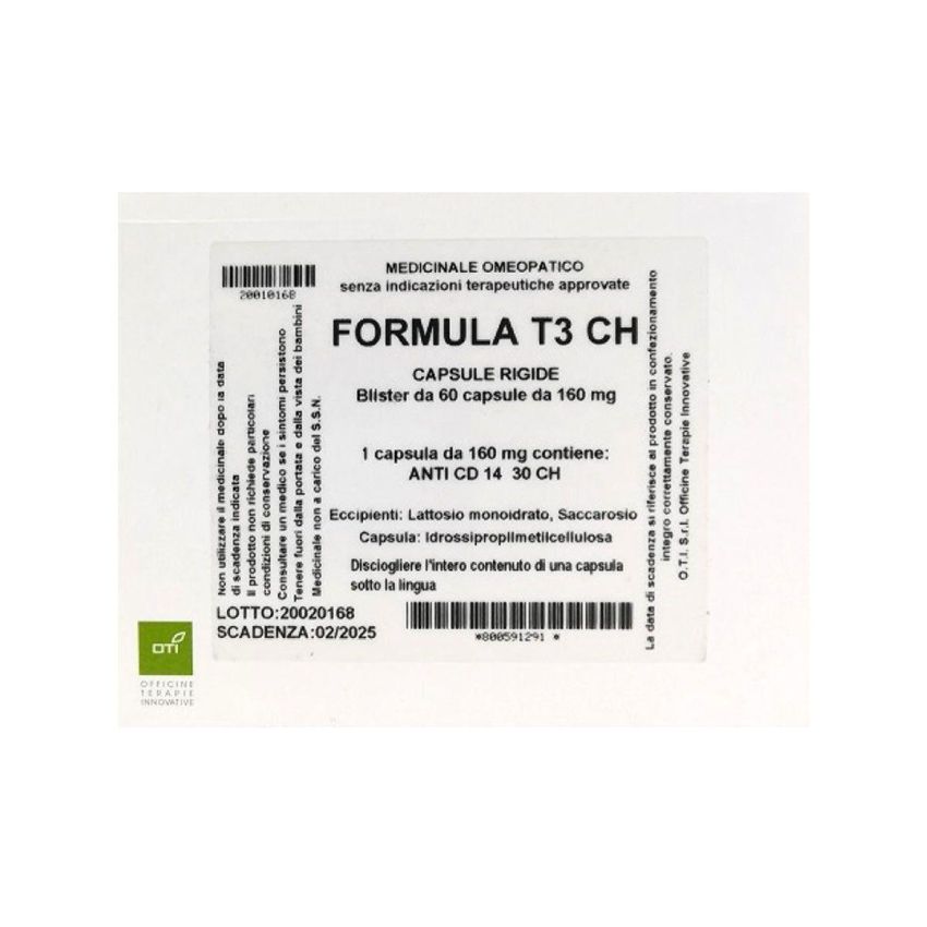 Oti Formula T3 Medicina Omeopatica, 30CH, 60 Capsule
