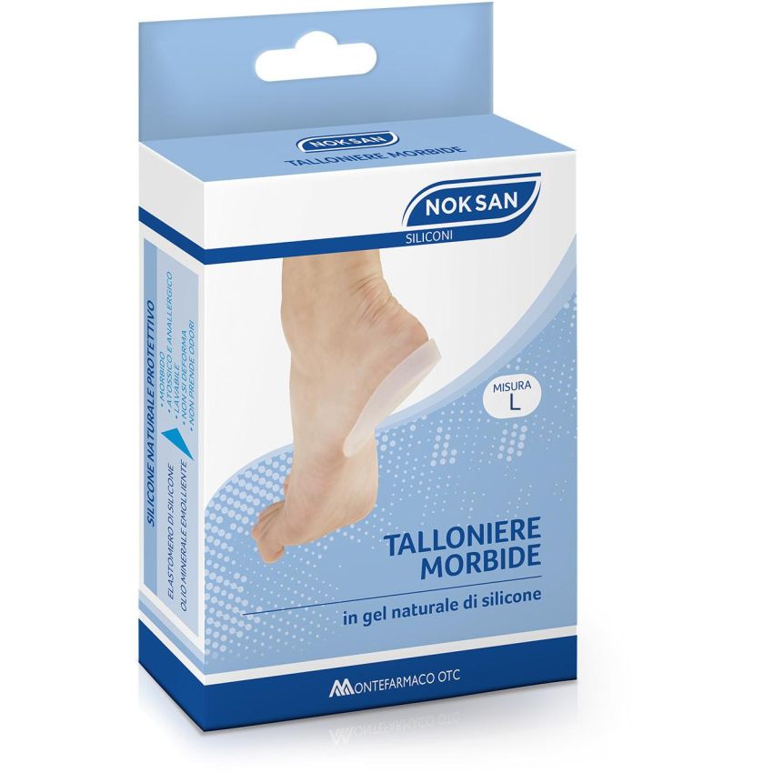 Talloniere Morbide in Gel Noksan, Taglia L, Confezione da 2 Pezzi