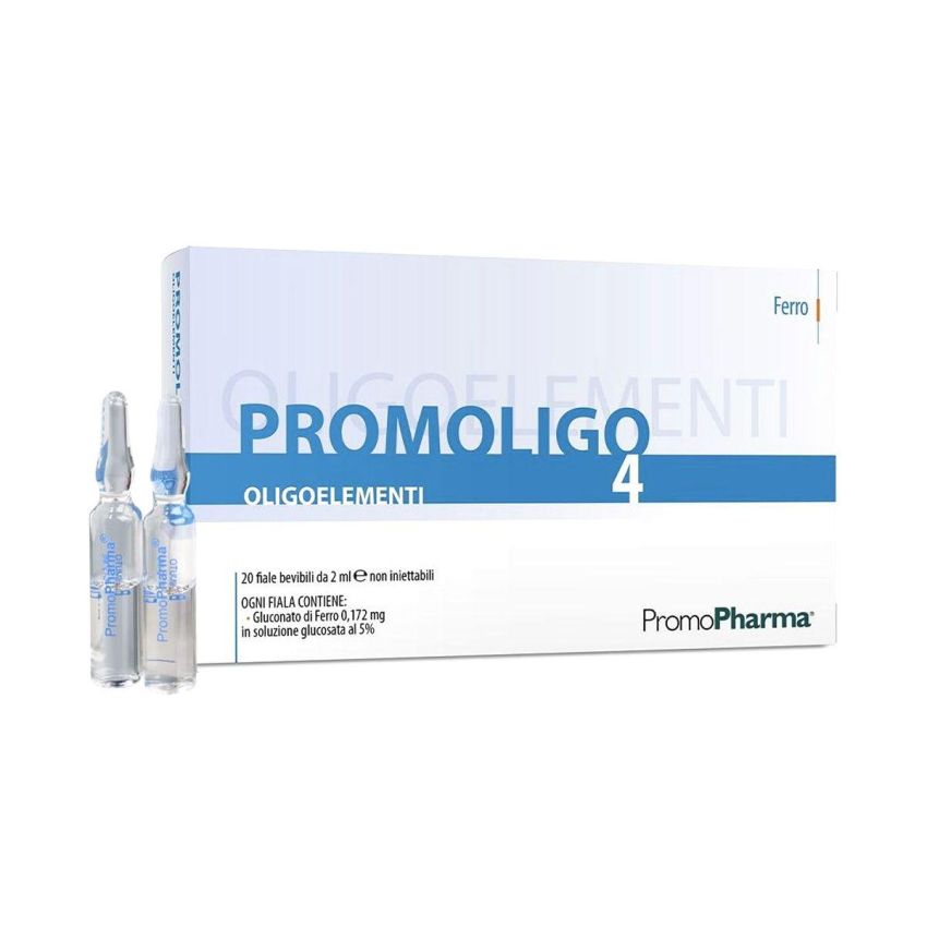 PROMOLIGO Ferro 4 - Supplemento di Ferro Liquido 20 Fiale da 2ML