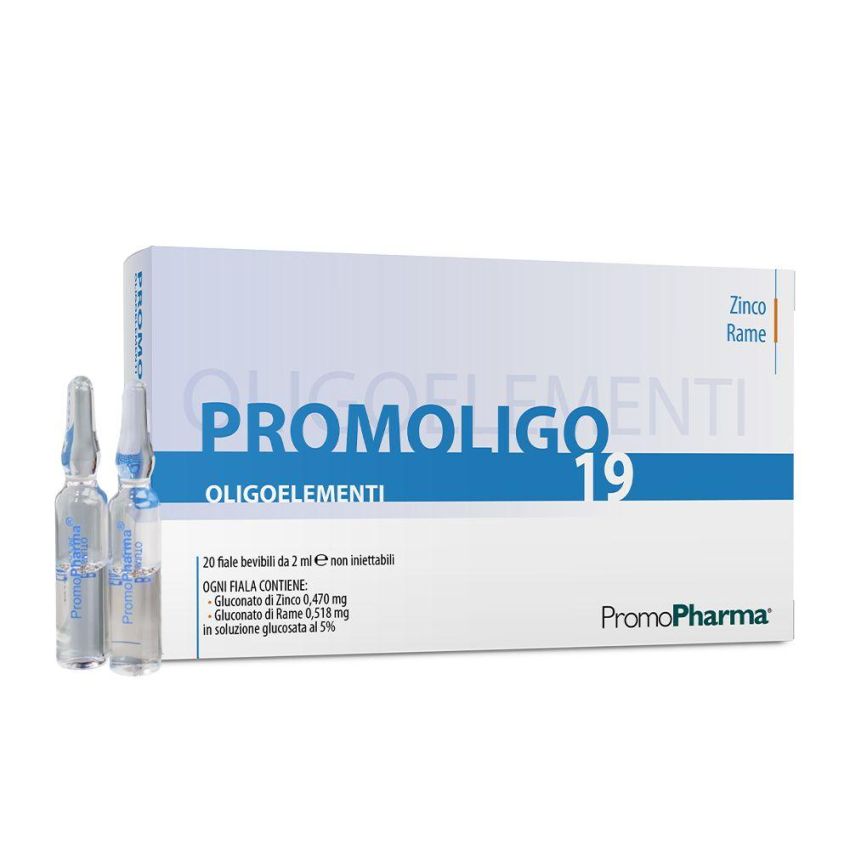 Promoligo 19 - Integratore di Zinco e Rame - 20 Fiale da 2ml