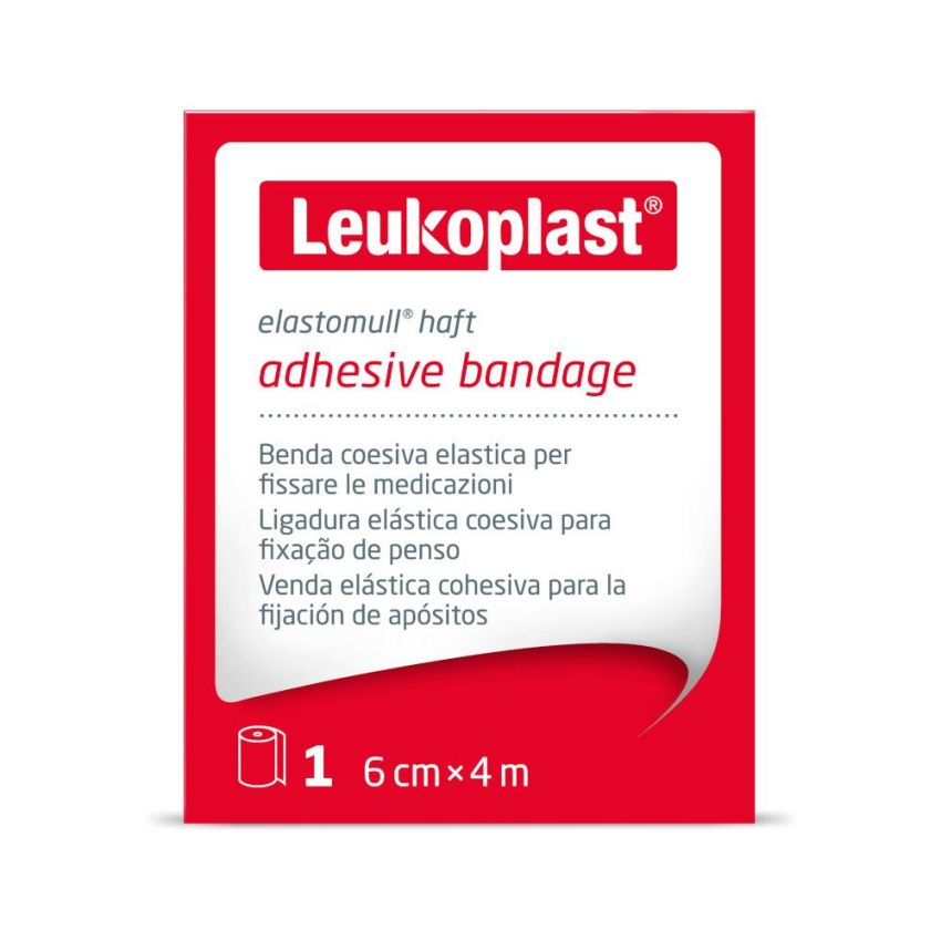 Benda Elastomull Haft 4m x 6cm, Confezione da 1 Pezzo