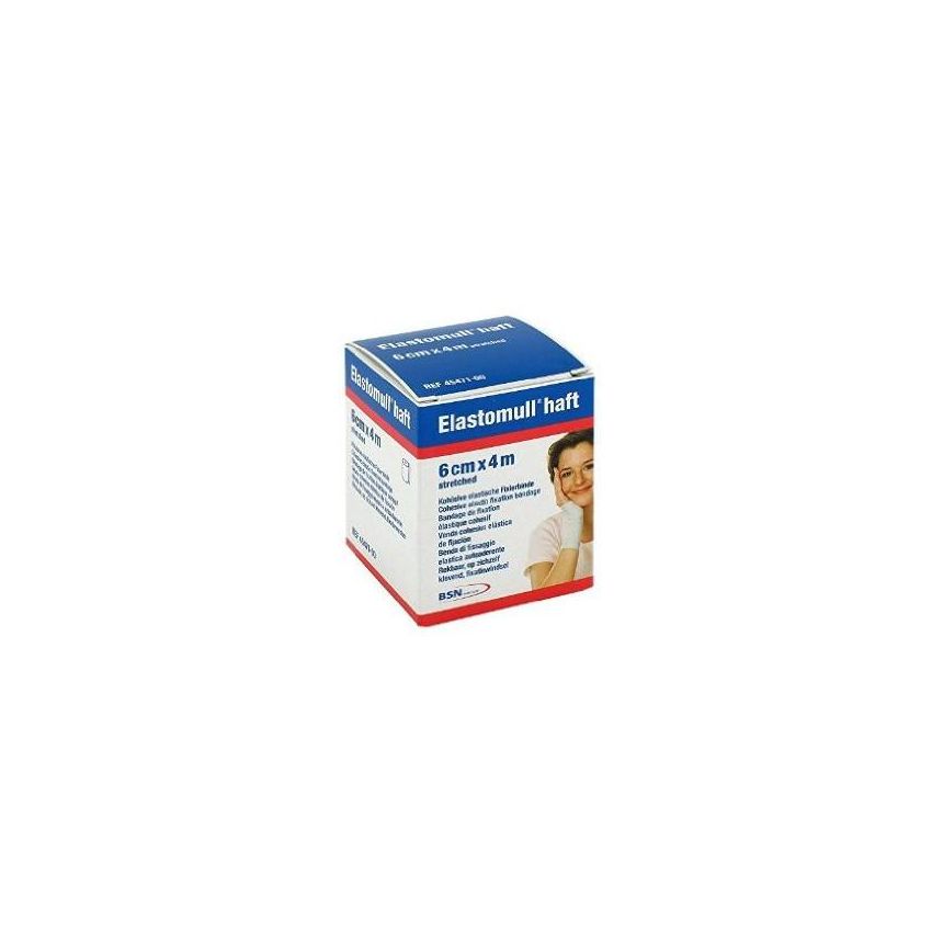 Benda Elastomull Haft 4m x 6cm, Confezione da 1 Pezzo