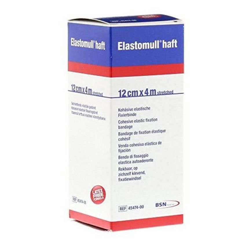 Elastomull Haft - Benda Elastica Autoadesiva a Compressione Forte, 12cm x 20m