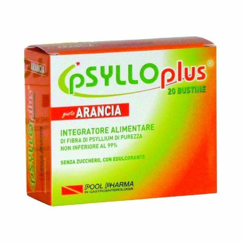 Psyllo Plus Buste di Fibra Solubile con Sapore di Arancia - Pacchetto da 20