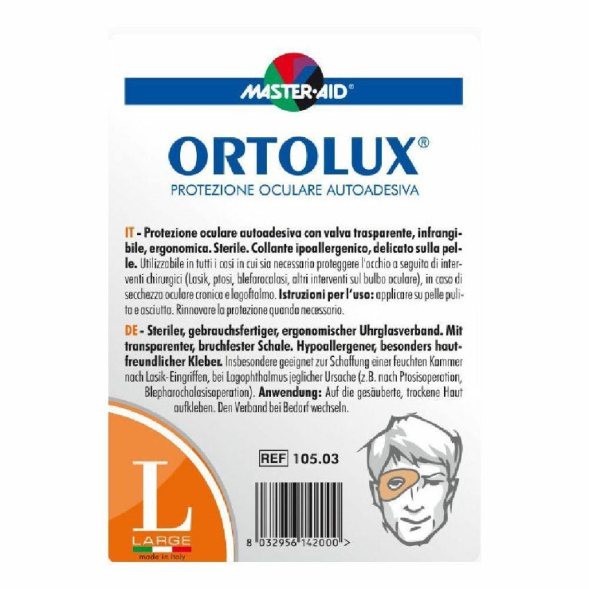 Ortolux Cerotto Oculare Trasparente con Valva, Taglia L