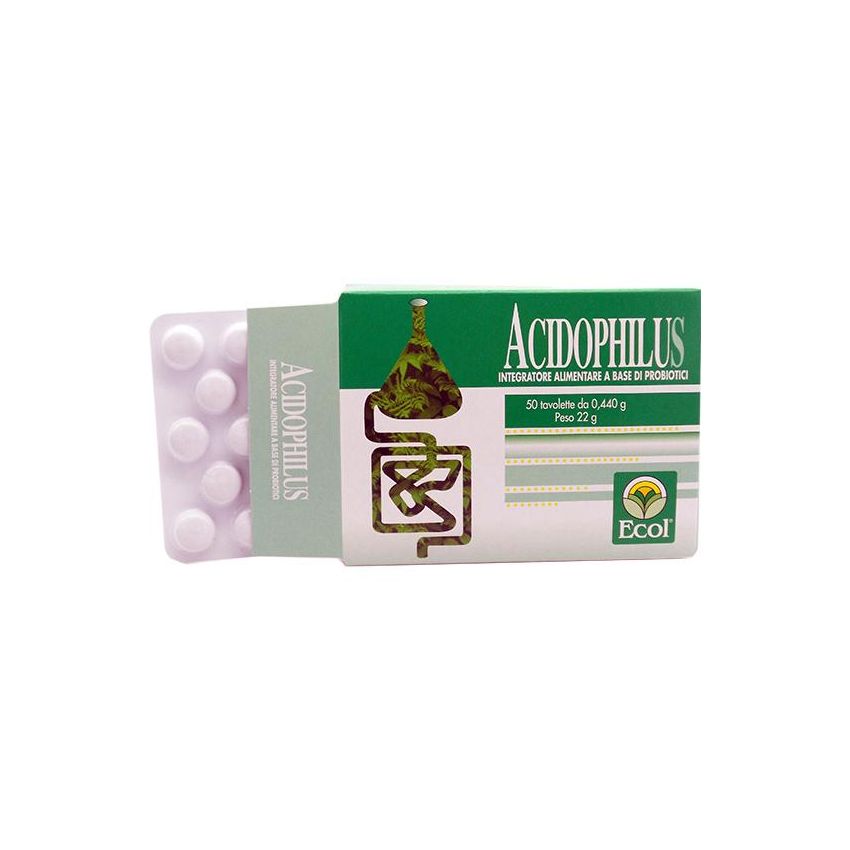 Ecol Acidophilus - 50 Tavolette Probiotiche da 0.44g