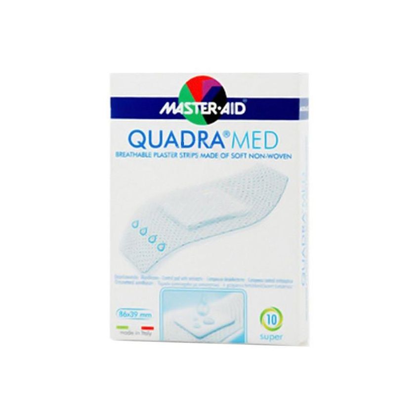Master Aid Quadra Med Super Dermoactive Bandages, 86x39mm, Pack of 10